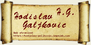 Hodislav Galjković vizit kartica